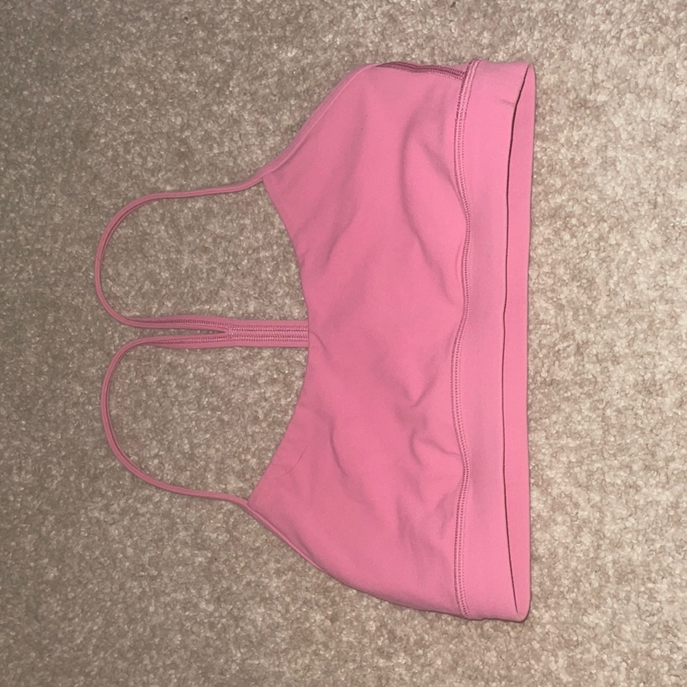 lululemon pink lychee flow y bra